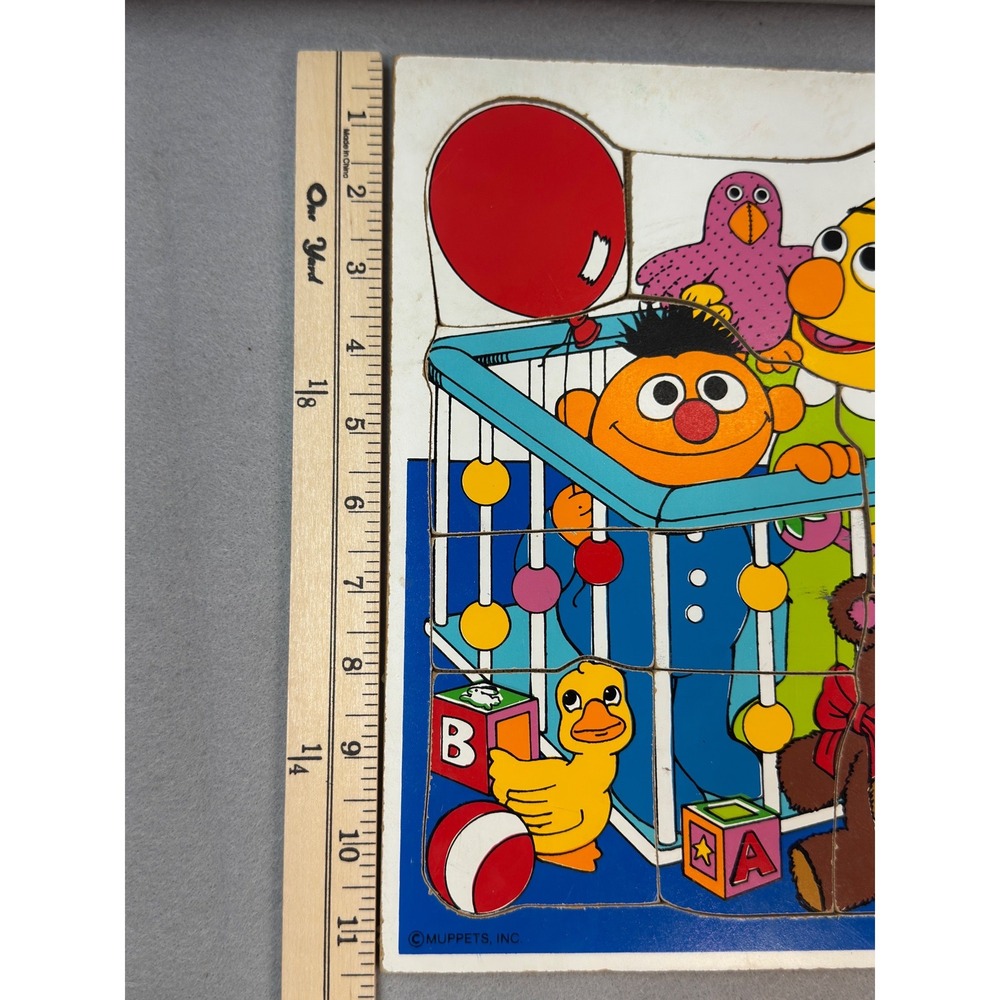 Vintage Playskool Bert and Ernie Puzzle 315-25 Sesame Street Wood 9 Piece USA - Picture 3 of 4